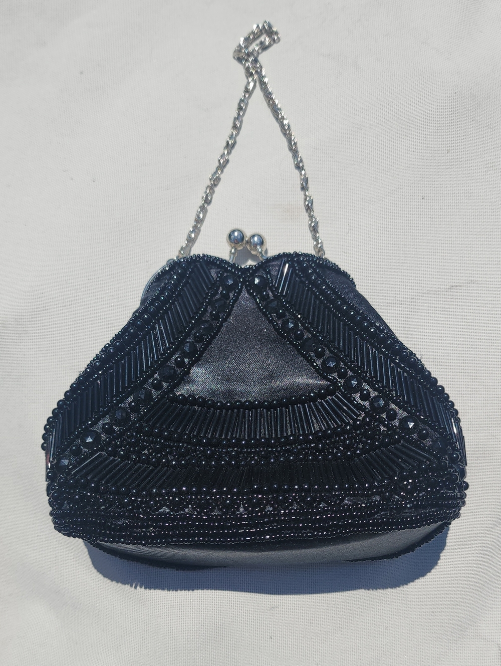 Bijoux Terner Black Beaded Evening Clutch